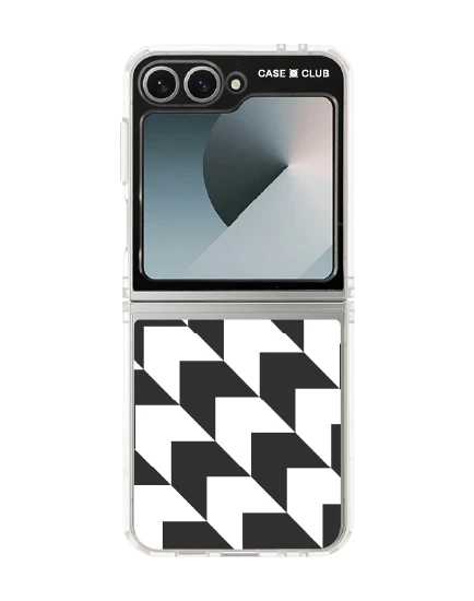 samsung galaxy z flip 6 clear case mono houndstooth