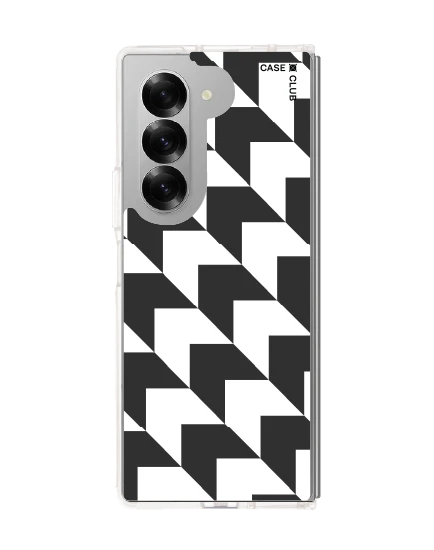 samsung galaxy z fold 6 clear case mono houndstooth