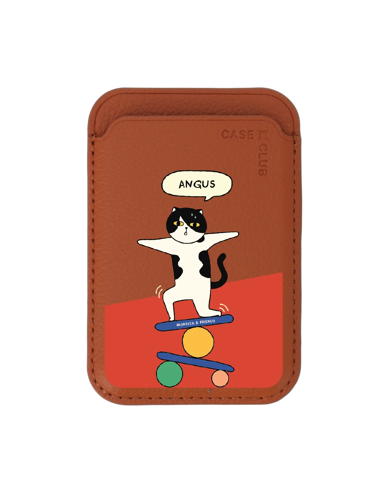 brown wallet magsafe monster & friends angus