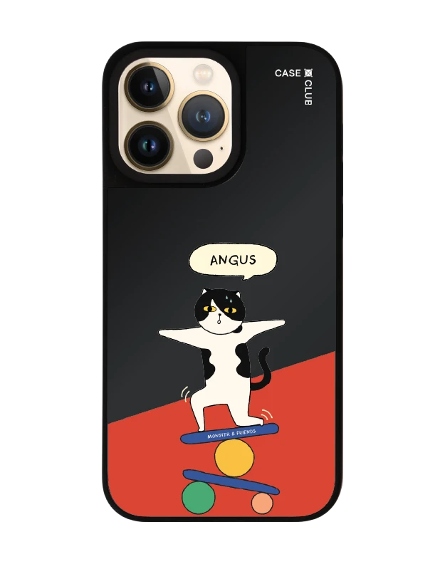 เคสกระจกดำด้าน iphone 14 pro max magsafe monster & friends แองกัส