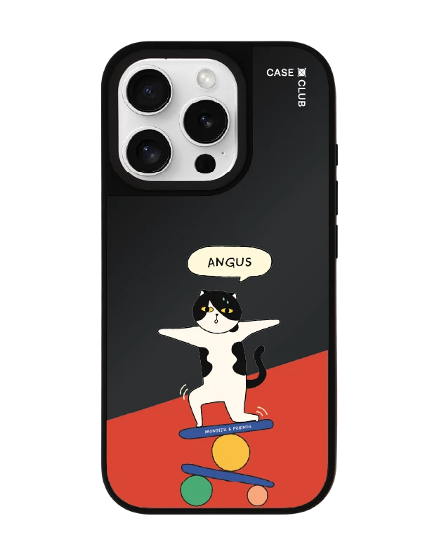 เคสกระจกดำด้าน iphone 16 pro magsafe monster & friends แองกัส