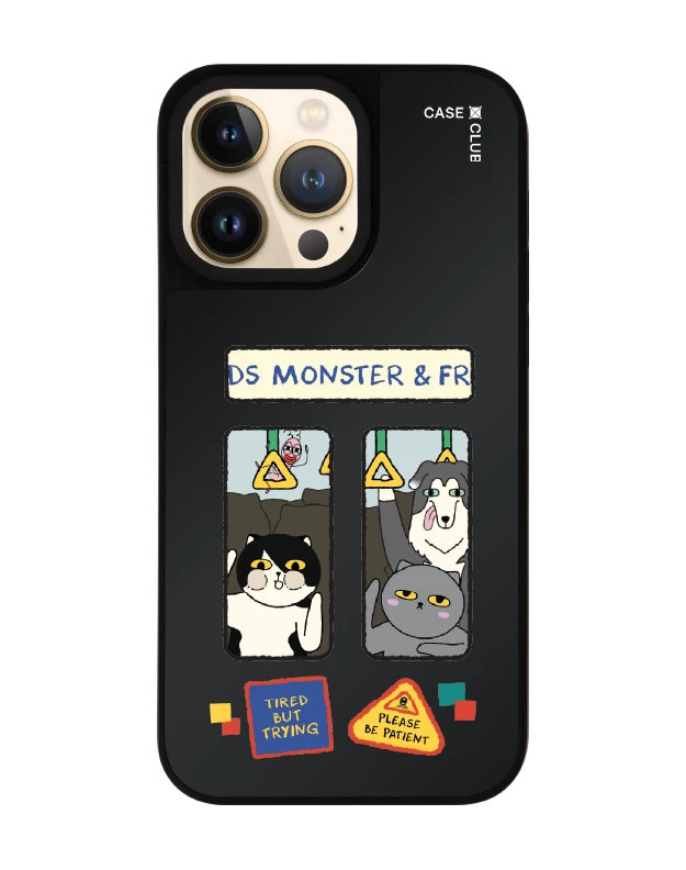 เคสกระจกดำด้าน iphone 14 pro max magsafe monster & friends โปรดรอสักครู่