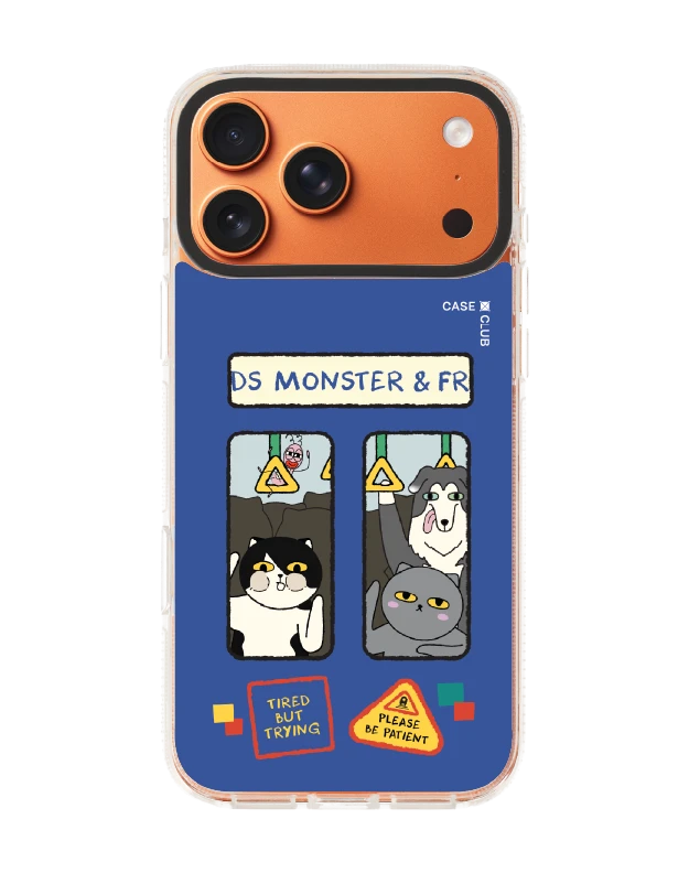 iphone 17 pro max clear case magsafe shield monster & friends be patient
