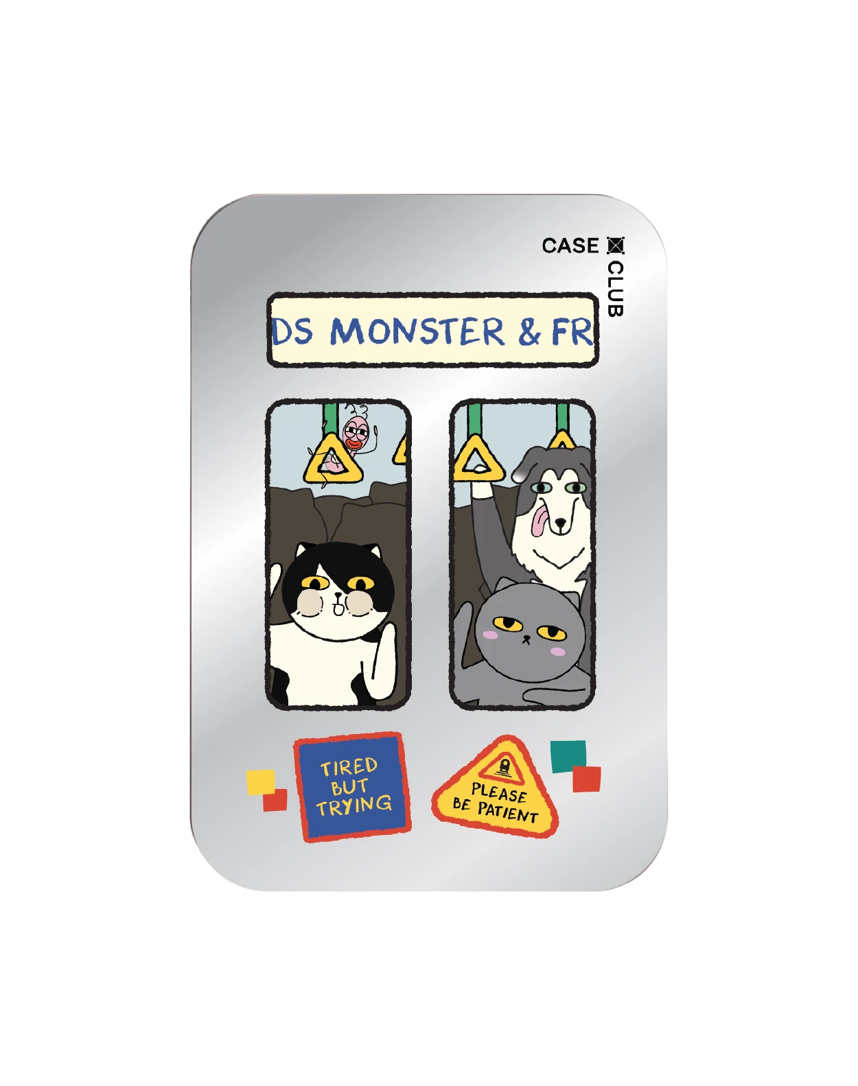 magnetic mirror cardholder stand monster & friends be patient