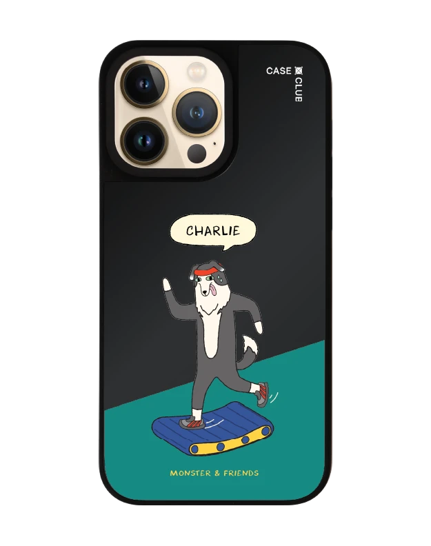 เคสกระจกดำด้าน iphone 14 pro max magsafe monster & friends ชาร์ลี