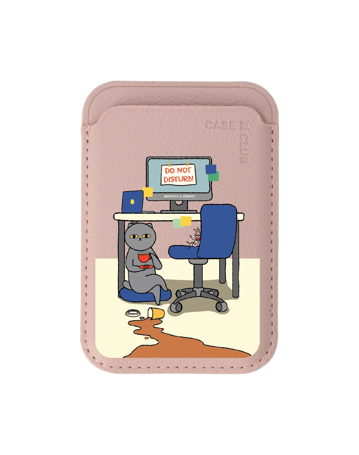baby pink wallet magsafe monster & friends do not disturb
