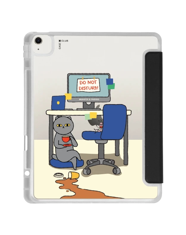 เคสใส ipad air 13" (m2/m3) สีดำ monster & friends ห้ามรบกวน