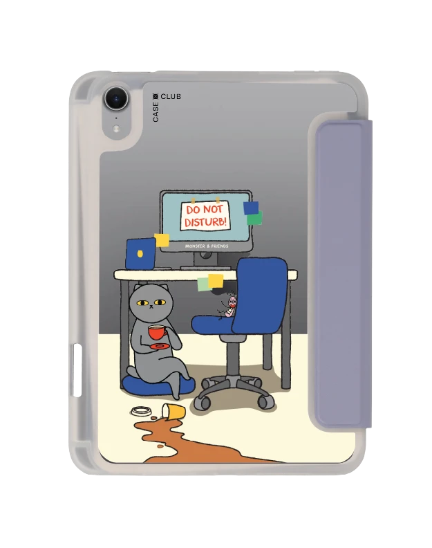 เคสใส ipad mini 7 สีม่วง monster & friends ห้ามรบกวน