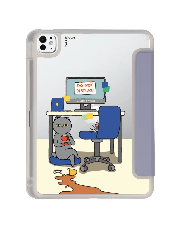 เคสใส ipad pro 11 สีม่วง monster & friends ห้ามรบกวน