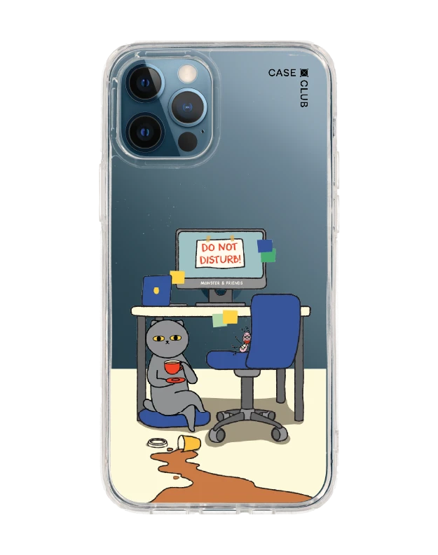 iphone 12/12 pro clear case monster & friends do not disturb