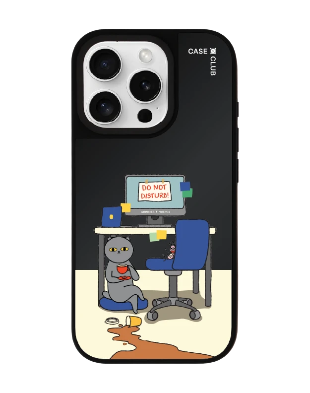 เคสกระจกดำด้าน iphone 16 pro magsafe monster & friends ห้ามรบกวน