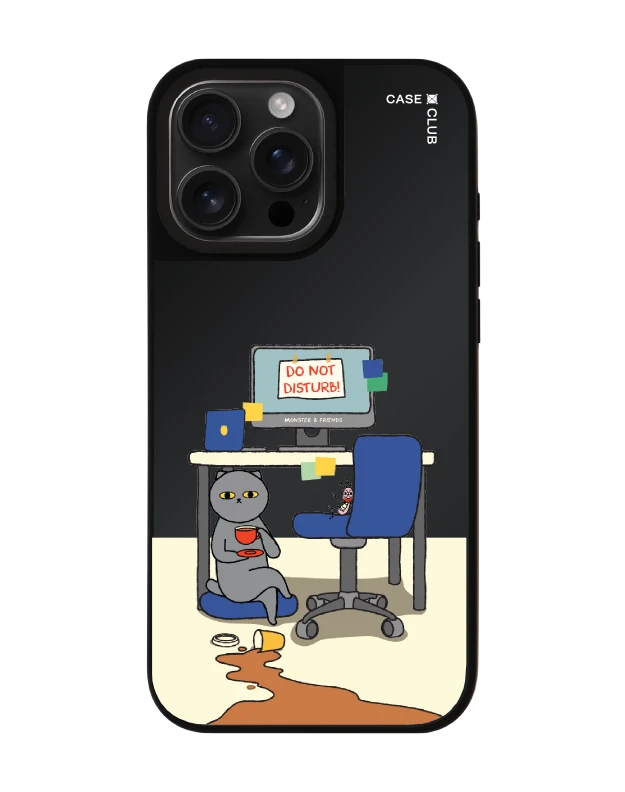 เคสกระจกดำด้าน iphone 16 pro max magsafe monster & friends ห้ามรบกวน