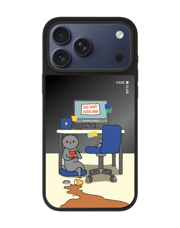 เคสกระจกดำด้าน iphone 17 pro max magsafe monster & friends ห้ามรบกวน