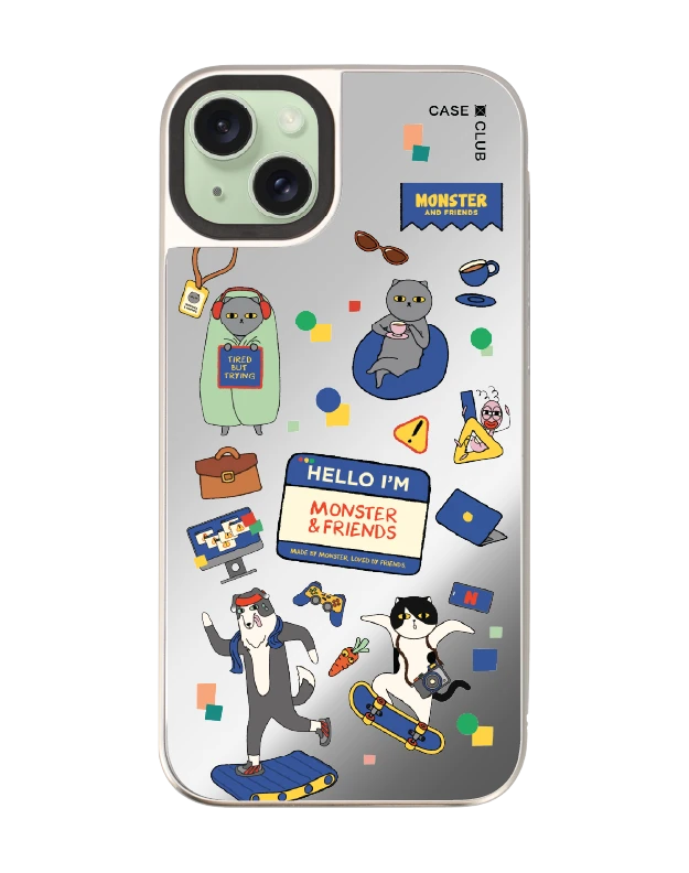 iphone 15 plus mirror magsafe monster & friends happy mess