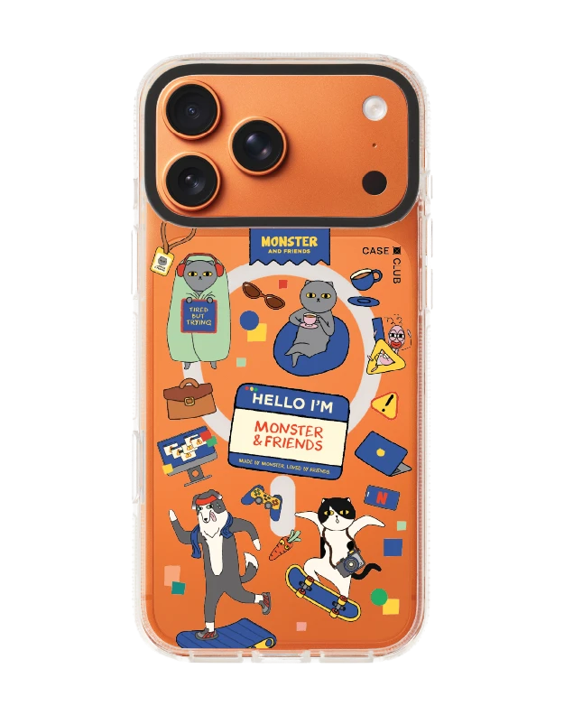 iphone 17 pro max clear case magsafe shield monster & friends happy mess