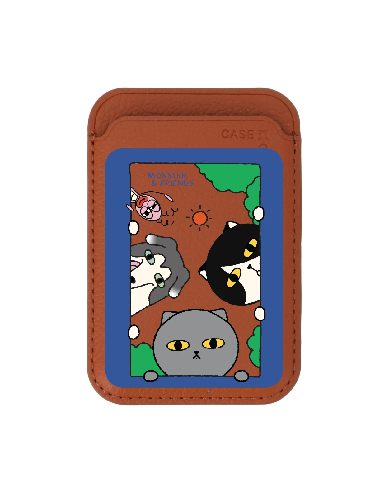brown wallet magsafe monster & friends hello friends