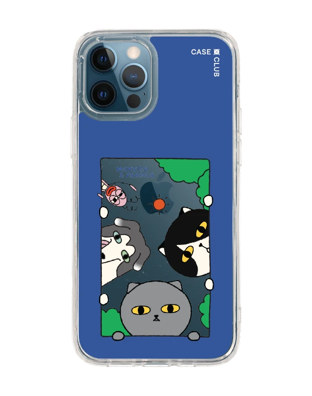 iphone 12/12 pro clear case monster & friends hello friends