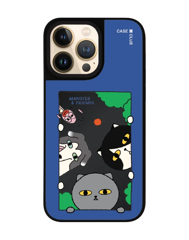 เคสกระจกดำด้าน iphone 14 pro max magsafe monster & friends สวัสดีเพื่อนรัก