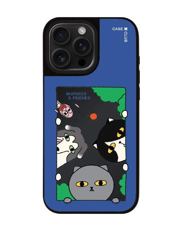 เคสกระจกดำด้าน iphone 16 pro max magsafe monster & friends สวัสดีเพื่อนรัก
