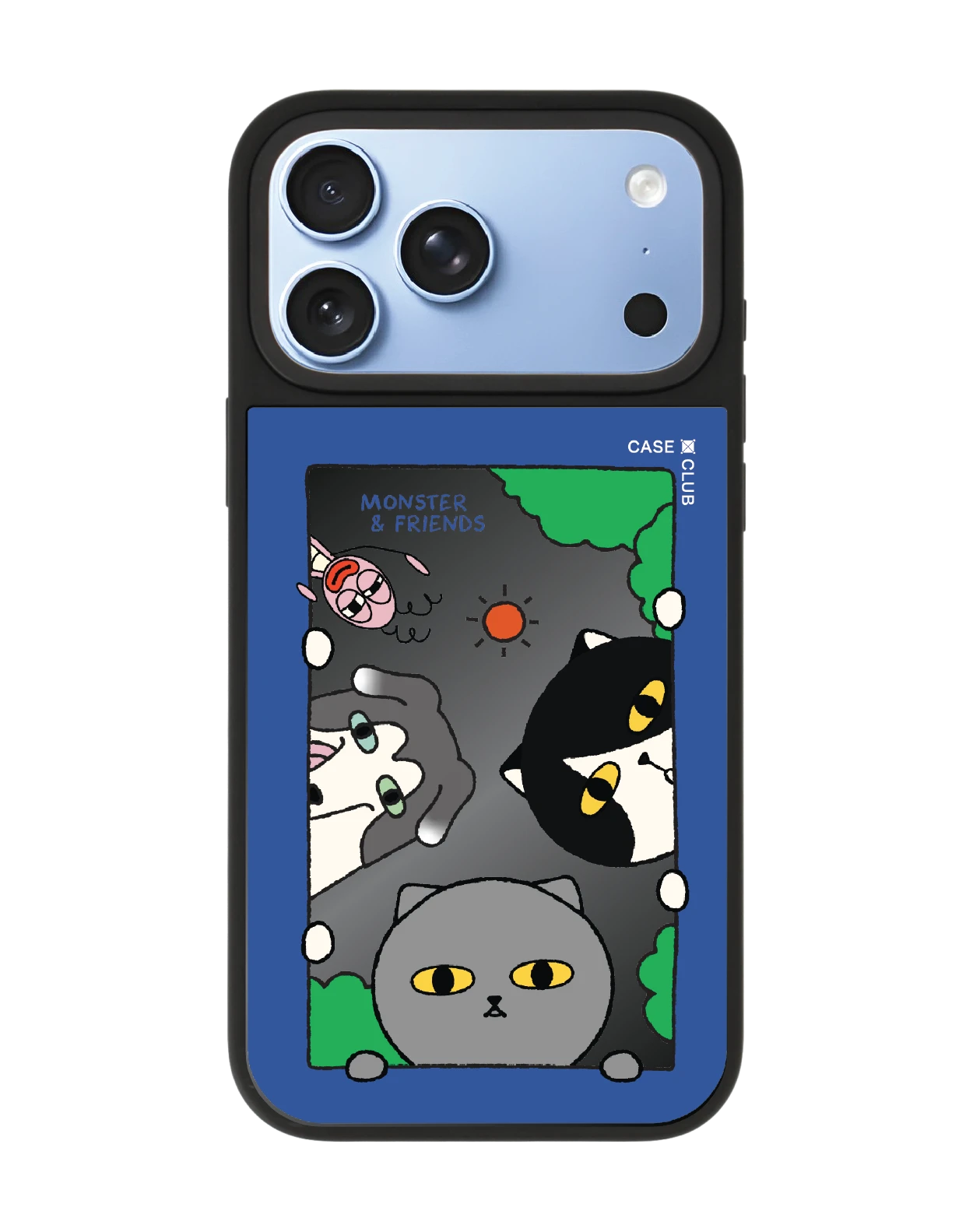 เคสกระจกดำด้าน iphone 18 pro max magsafe monster & friends สวัสดีเพื่อนรัก