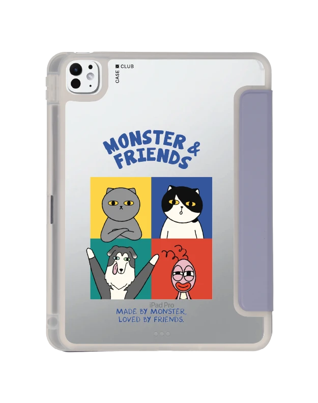 เคสใส ipad pro 11 สีม่วง monster & friends แก๊งเพื่อนซี้