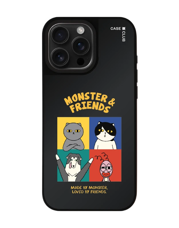 เคสกระจกดำด้าน iphone 16 pro max magsafe monster & friends แก๊งเพื่อนซี้