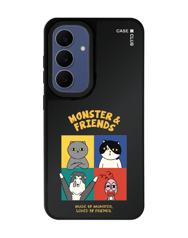 เคสกระจกดำด้าน samsung s25 magsafe monster & friends แก๊งเพื่อนซี้
