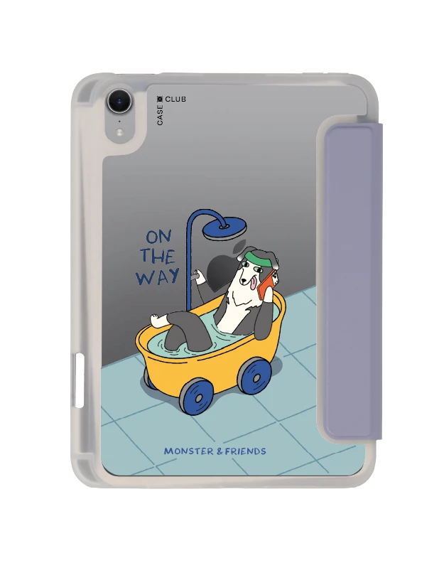 เคสใส ipad mini 7 สีม่วง monster & friends กำลังไป