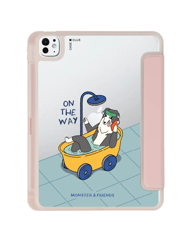 เคสใส ipad pro 11 สีชมพู monster & friends กำลังไป