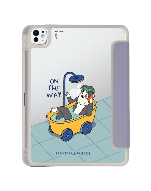 เคสใส ipad pro 11 สีม่วง monster & friends กำลังไป