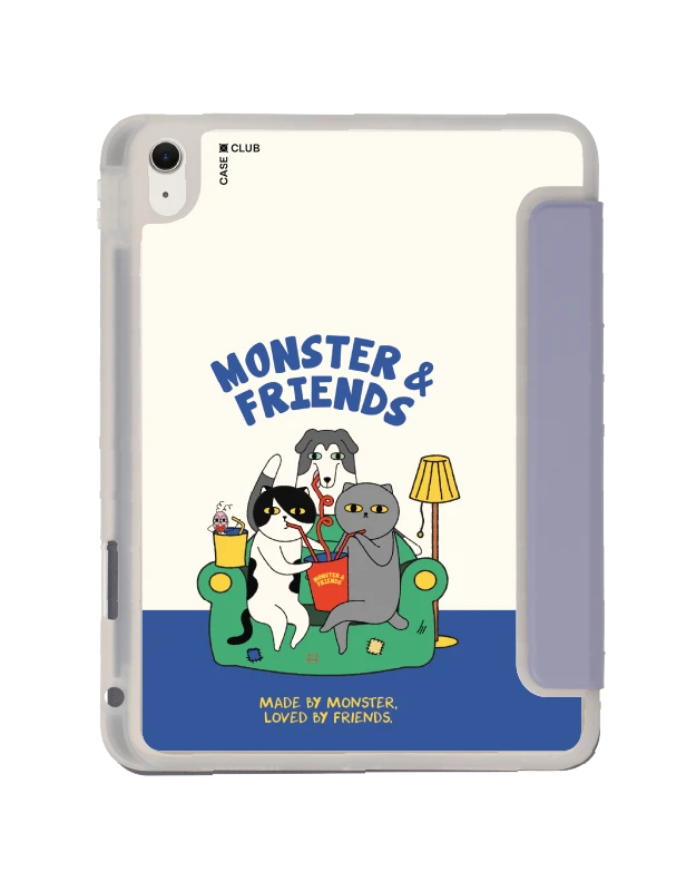 เคสใส ipad air 11" (m2/m3) สีม่วง monster & friends โซฟาคลับ