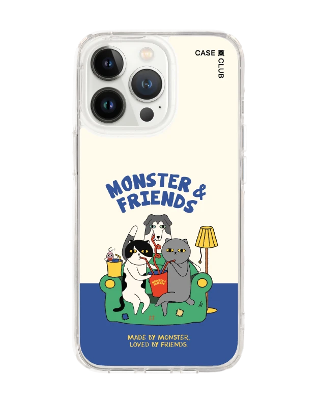 iphone 13 pro clear case monster & friends sofa club
