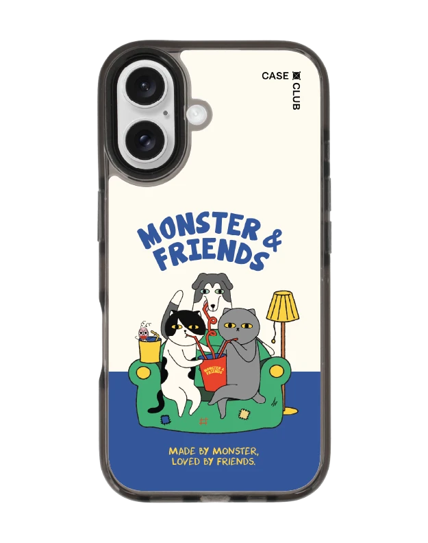 iphone 16 clear black magsafe monster & friends sofa club