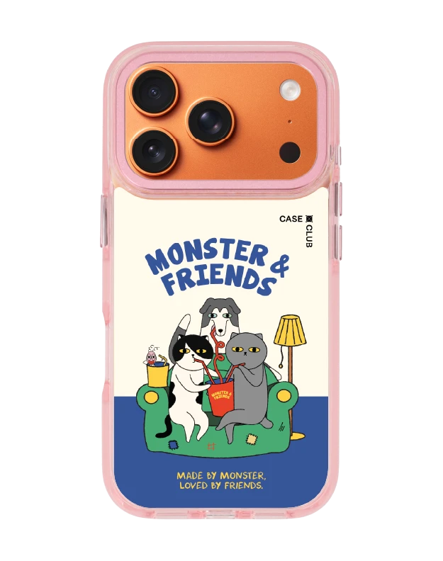 เคสใส iphone 17 pro magsafe สีชมพู monster & friends โซฟาคลับ