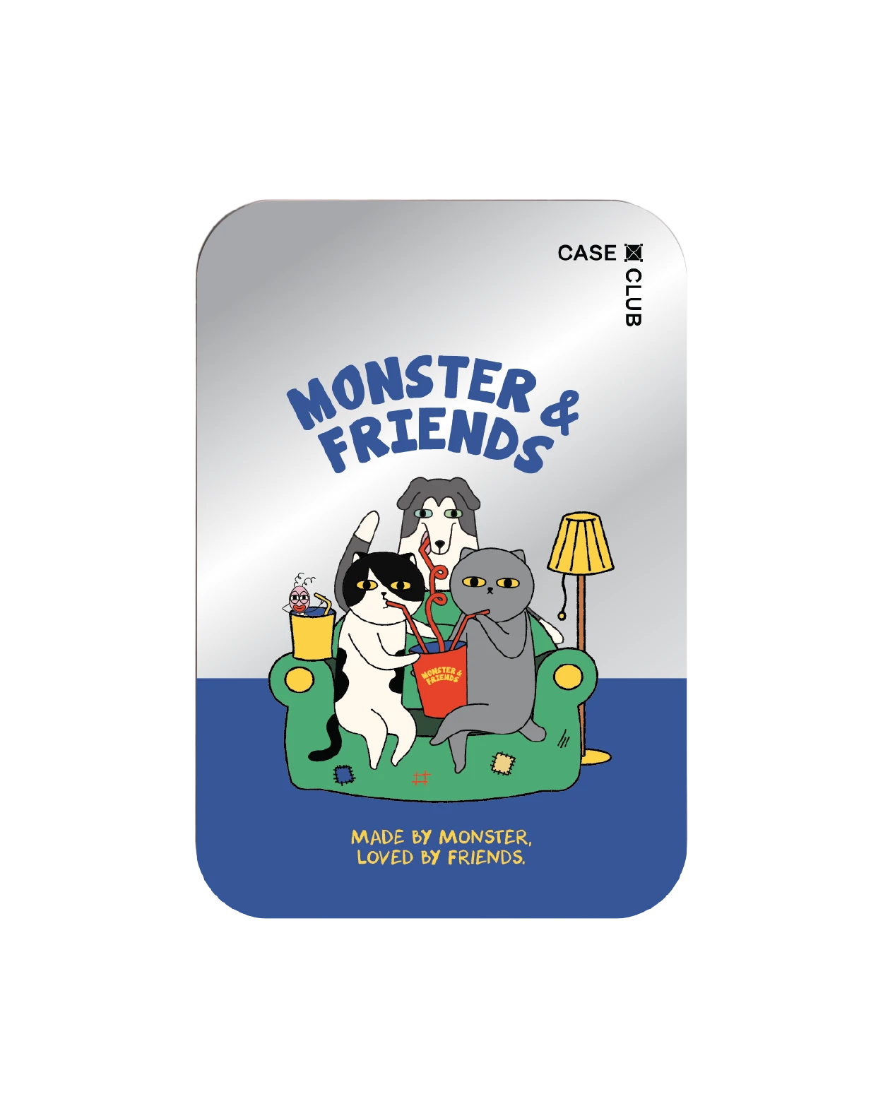 magnetic mirror cardholder stand monster & friends sofa club