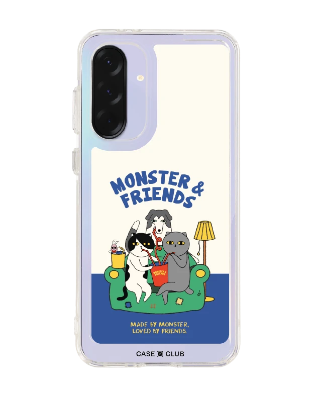 samsung galaxy a36 clear case monster & friends sofa club