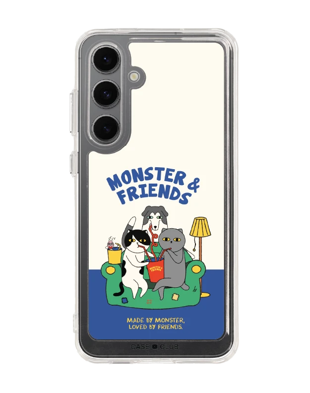 samsung galaxy s24 fe clear case monster & friends sofa club