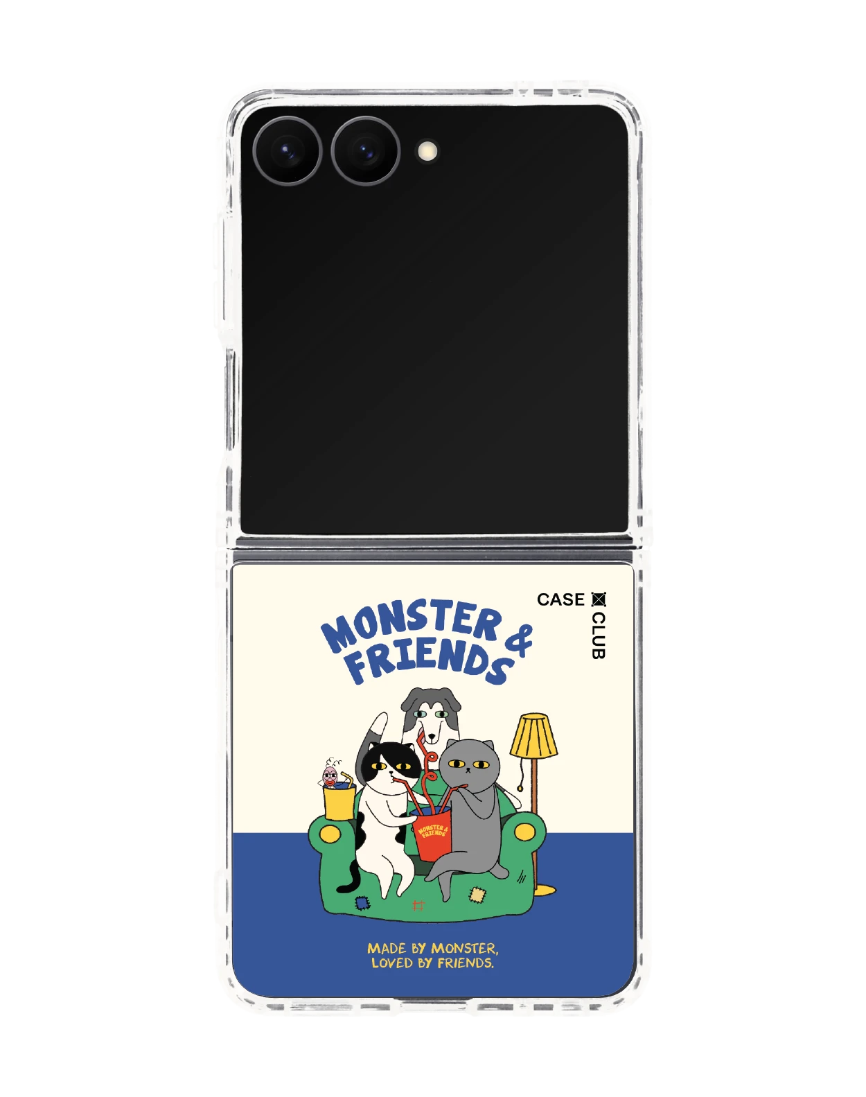 samsung galaxy z flip 8 clear magsafe monster & friends sofa club