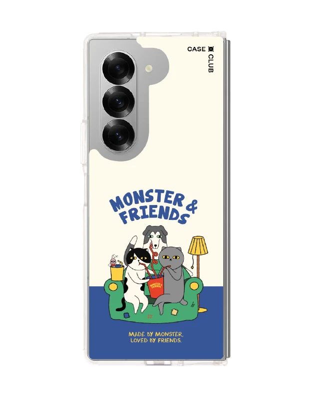 samsung galaxy z fold 6 clear case monster & friends sofa club
