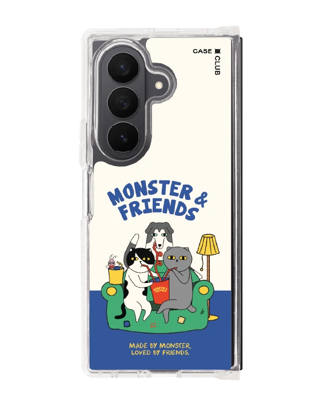 samsung galaxy z fold 7 clear magsafe monster & friends sofa club