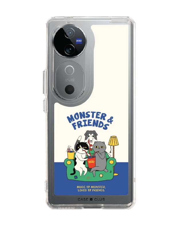 vivo v40 5g clear case monster & friends sofa club