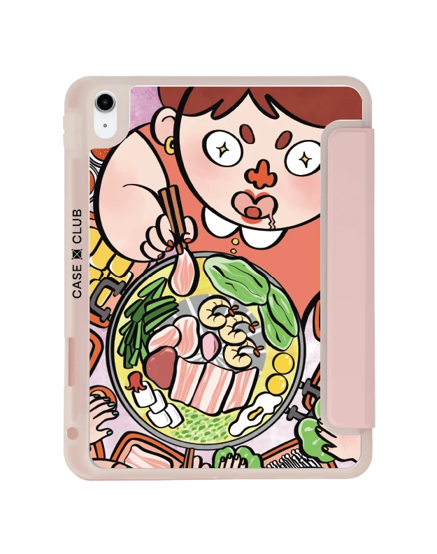 ipad gen 10th/11th 2025 clear pink moo kra ta