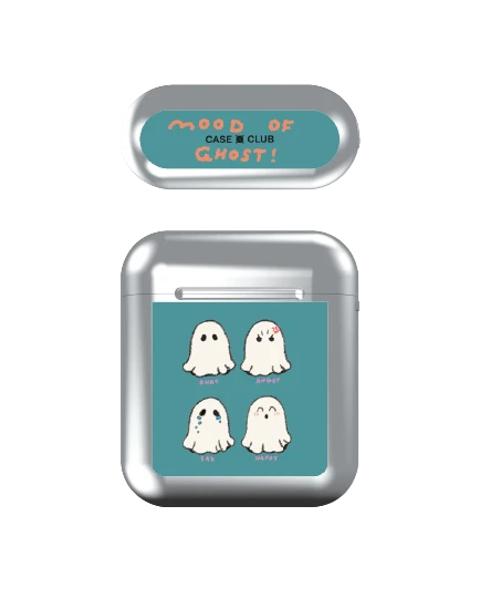 airpods (1/2 gen) silver case mood of ghost club
