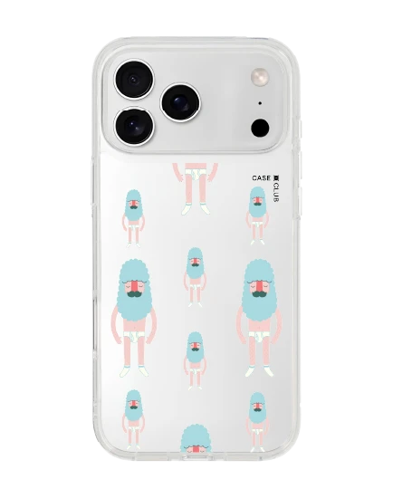 iphone 17 pro max clear moustache man pattern