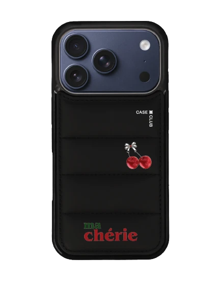 เคส iphone 17 pro puffy สีดำ เชอร์รี่แดงเมทัลลิก