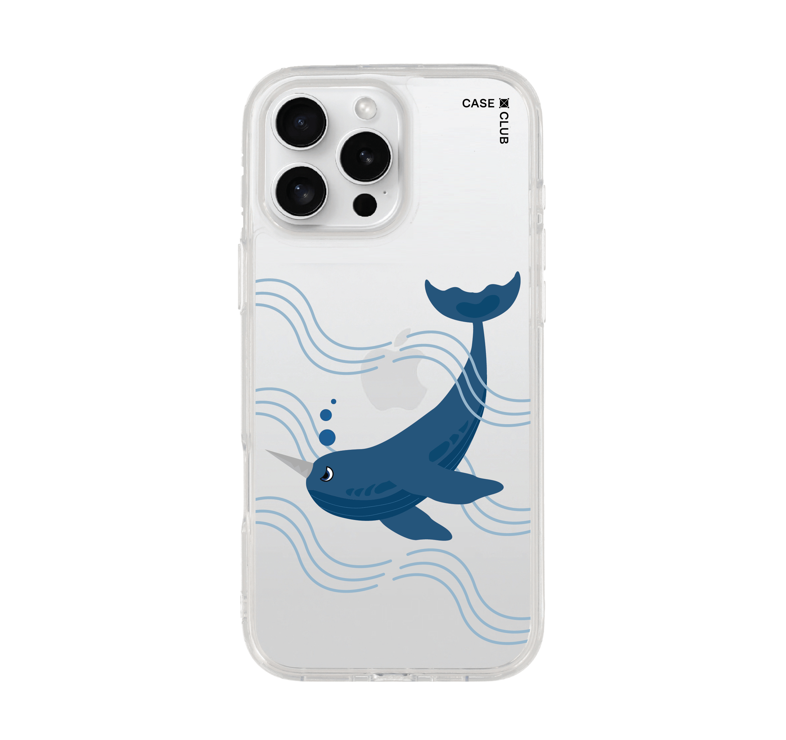 iphone 16 pro max clear case narwhal whale