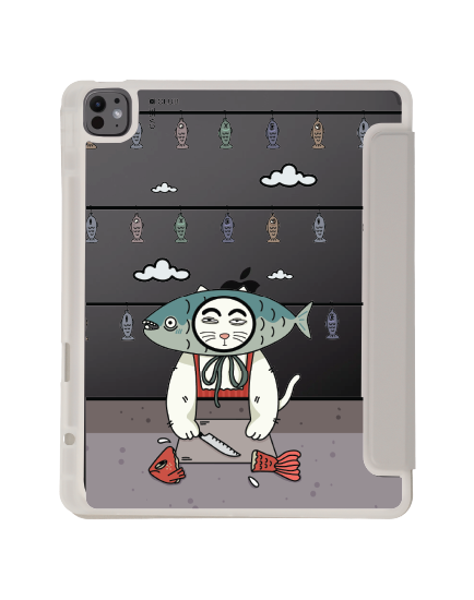 iPad Air6/7 13" 2025 (M2/M3) Clear Grey Omagase Cat