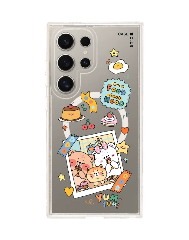 เคสใส samsung s24 ultra magsafe หมี onnie กับของกินแสนอร่อย