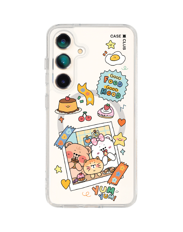 เคสใส samsung galaxy s25 magsafe หมี onnie กับของกินแสนอร่อย