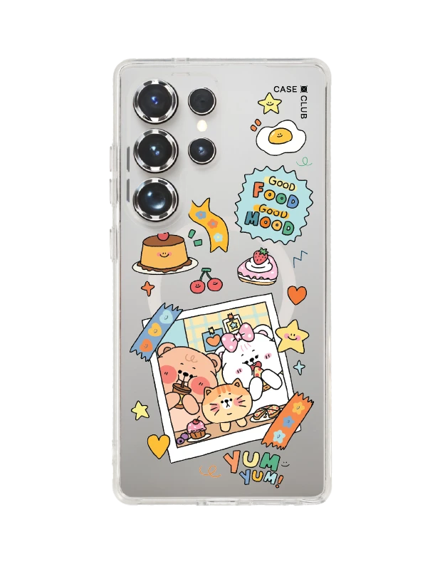 เคสใส samsung galaxy s25 ultra magsafe หมี onnie กับของกินแสนอร่อย